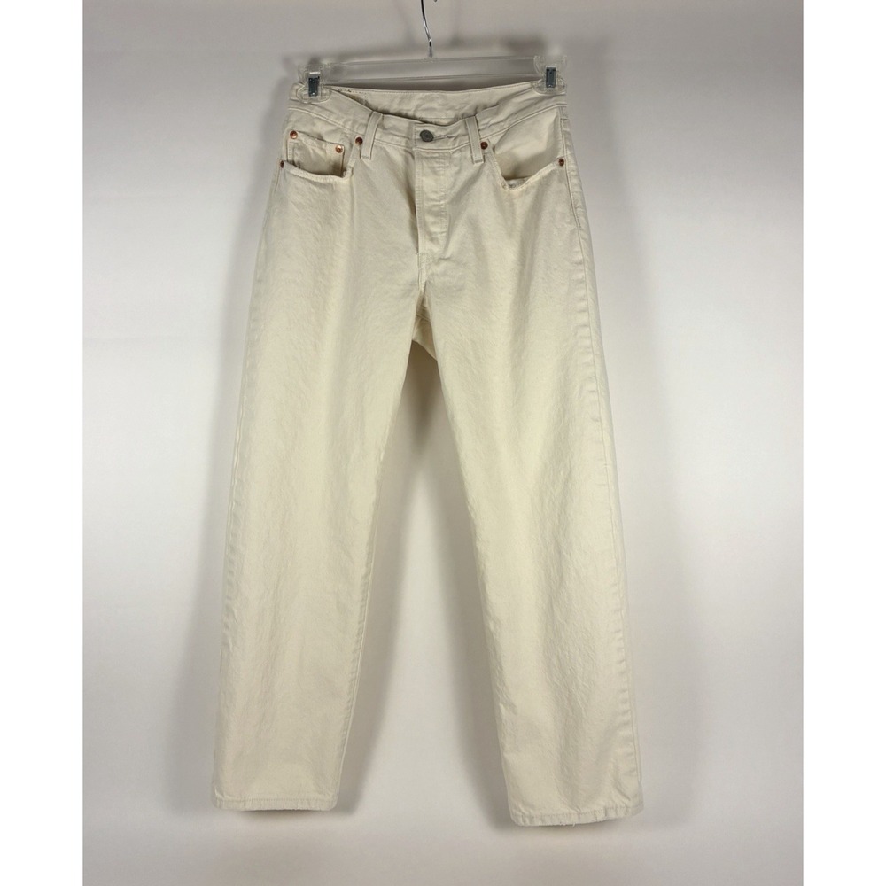 Levi's 501 '90s Relaxed Straight Jeans Womens 27x28 Ecru White Cotton Button Fly